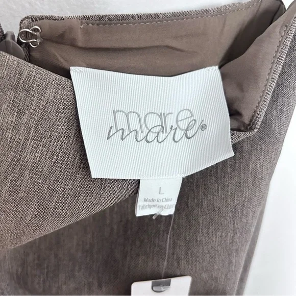 MARE MARE Anthropologie A-Line Slip Dress Taupe Gray Brown Size L NWT - Picture 7 of 13